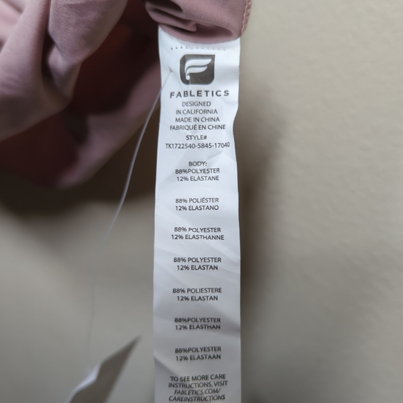 Fabletics Womens Agustina Racer back Athletic Tank Pink Size M Athleisure NWT - Picture 2 of 5